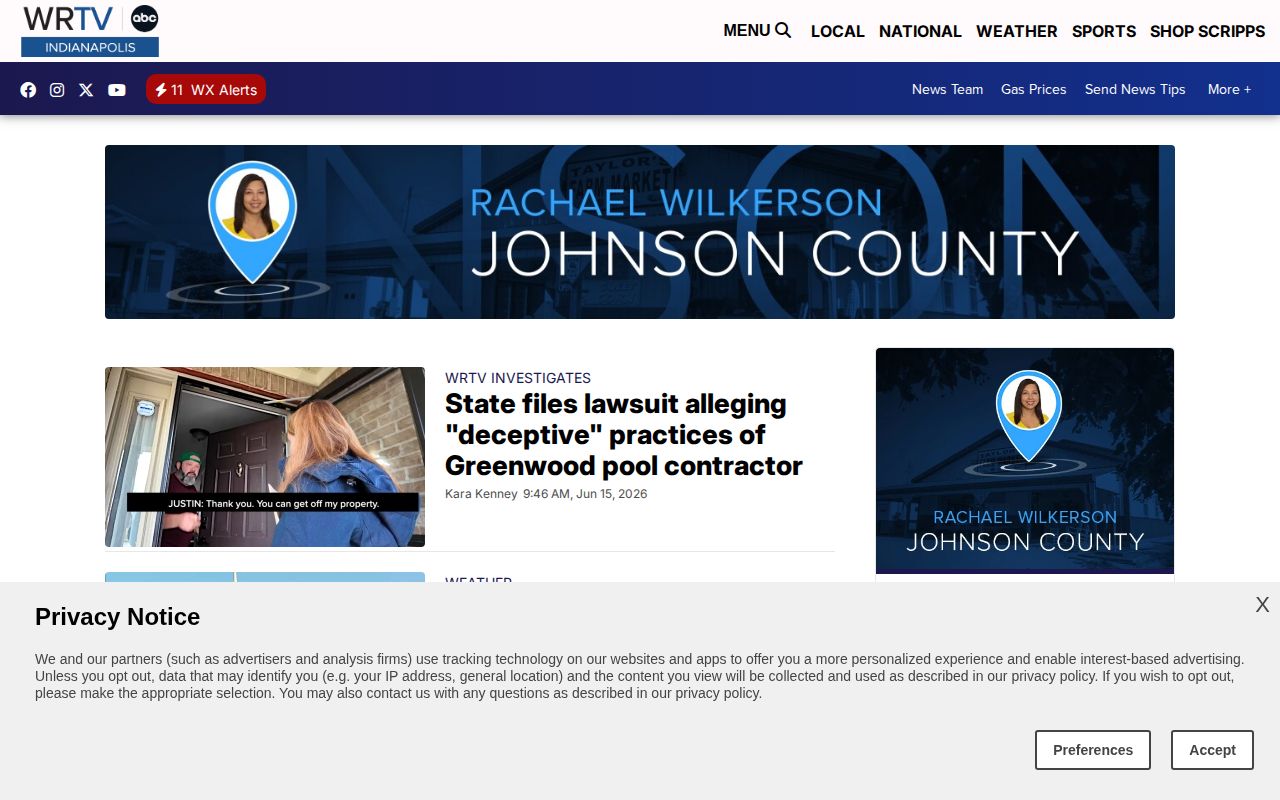 WRTV Johnson County local news page